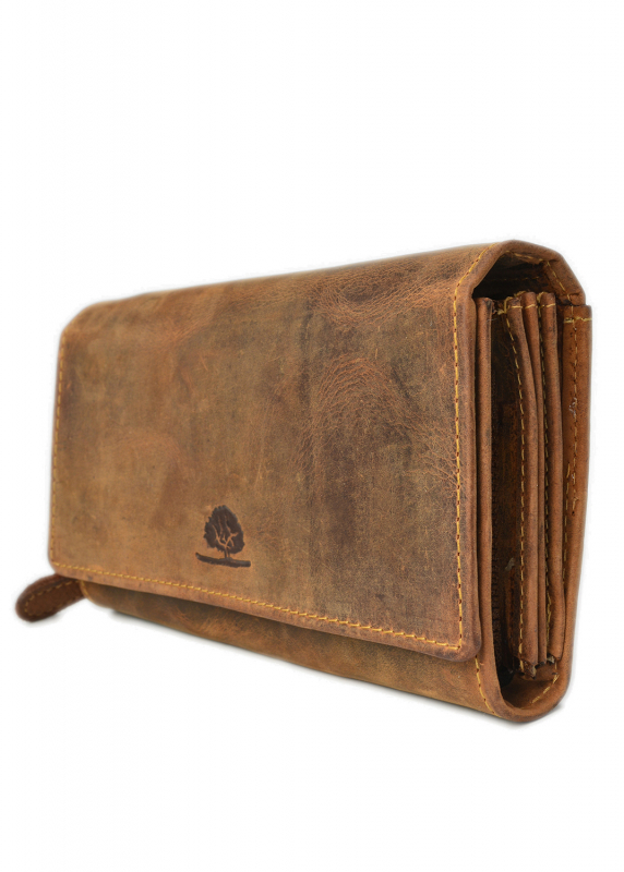 Vintage Damenkombibörse lang RFID Leder